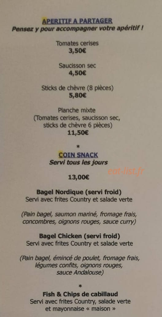 Le Régal et Vous — carte page 1