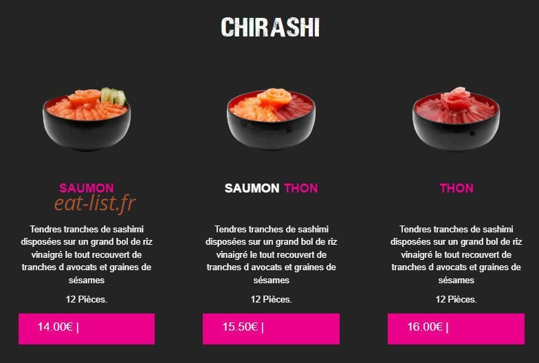 Carte et menu de My Sushi à Saint Just en Chaussee — Chirashi