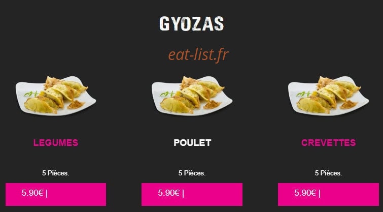 Carte et menu de My Sushi à Saint Just en Chaussee — Gyozas