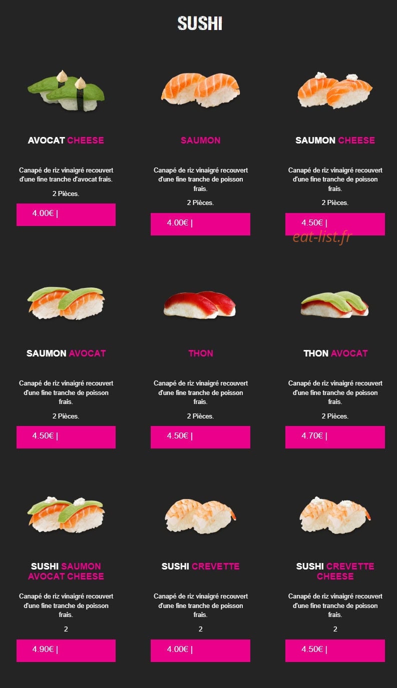 Carte et menu de My Sushi à Saint Just en Chaussee — Sushi