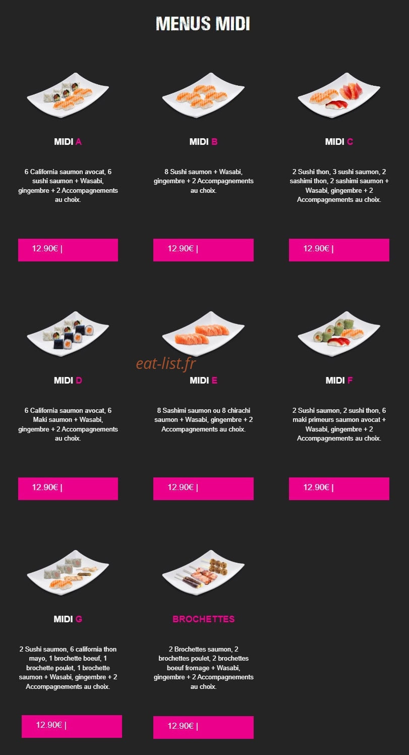 Carte et menu de My Sushi à Saint Just en Chaussee — Menus midi