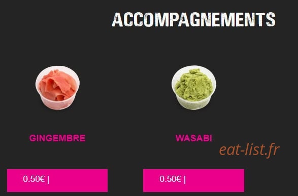 Carte et menu de My Sushi à Saint Just en Chaussee — Les accompagnements