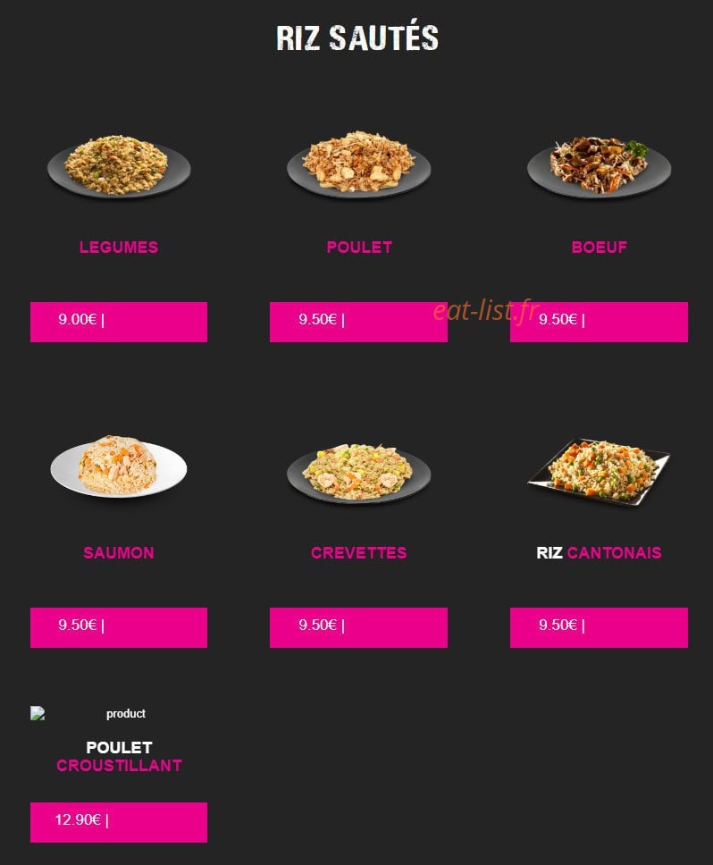 Carte et menu de My Sushi à Saint Just en Chaussee — Riz sautés