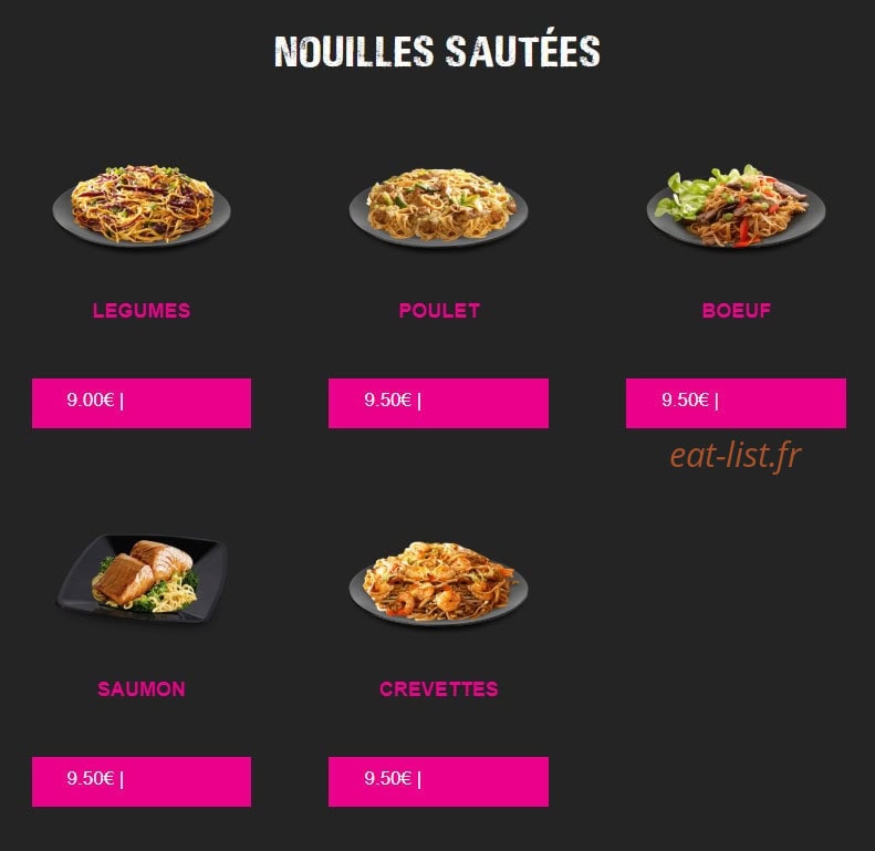 Carte et menu de My Sushi à Saint Just en Chaussee — Nouilles sautées
