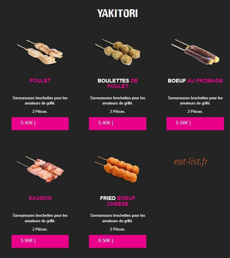 Carte et menu de My Sushi à Saint Just en Chaussee — Yakitori