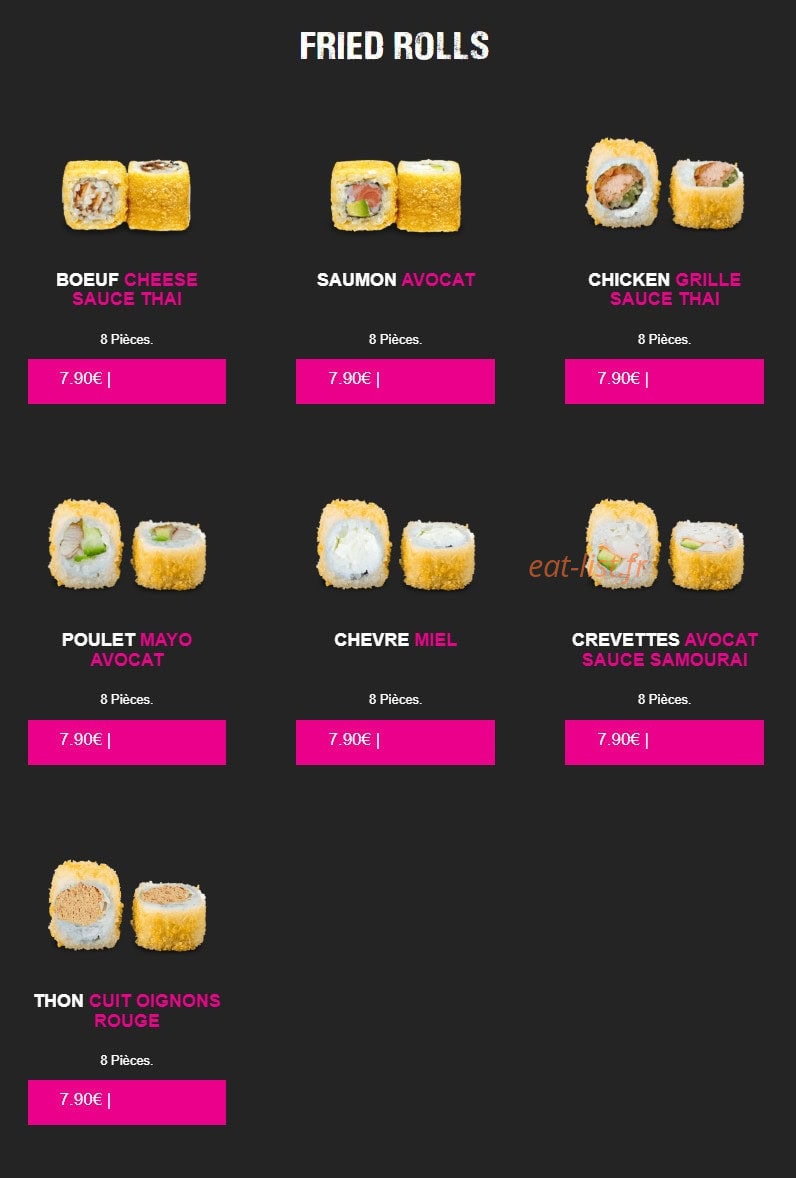 Carte et menu de My Sushi à Saint Just en Chaussee — Fried rolls