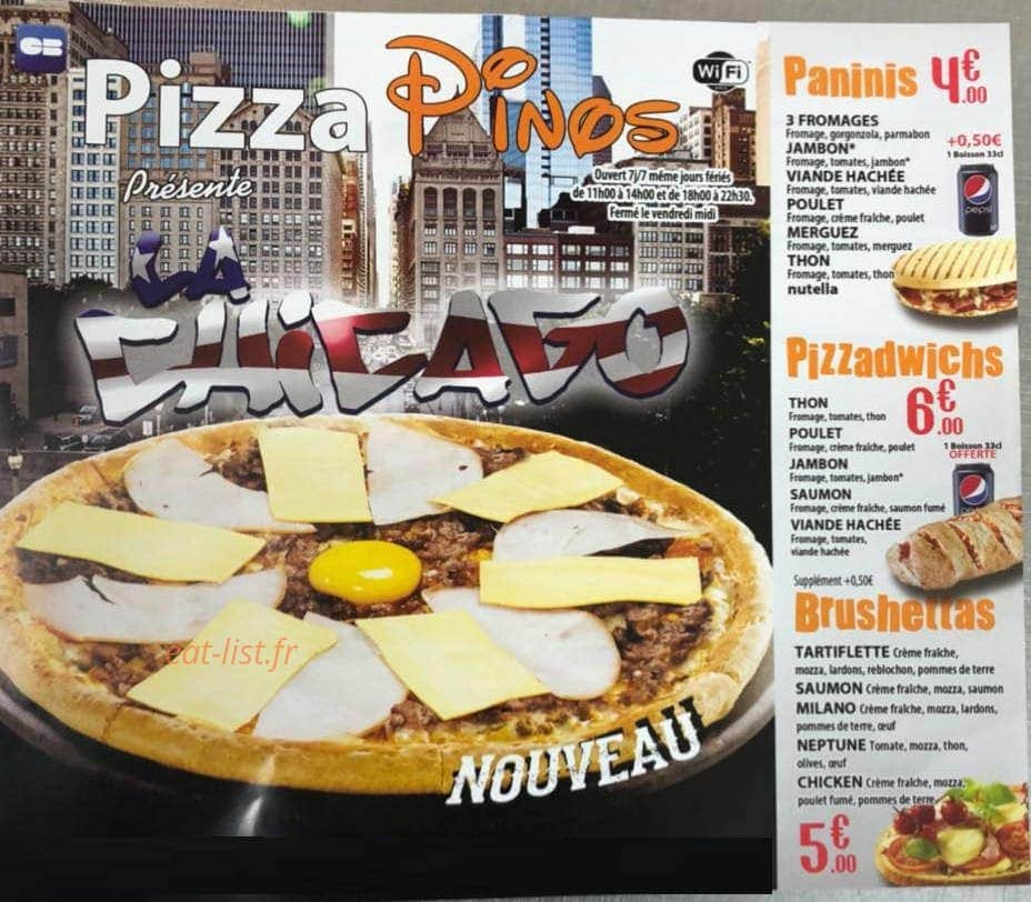 Pizza pinos — carte page 1