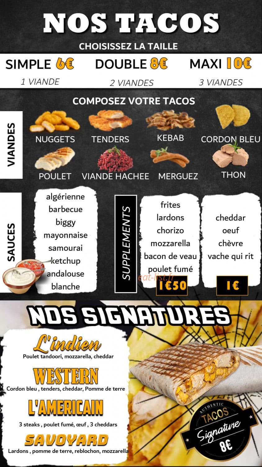 Sun Burger — carte page 3