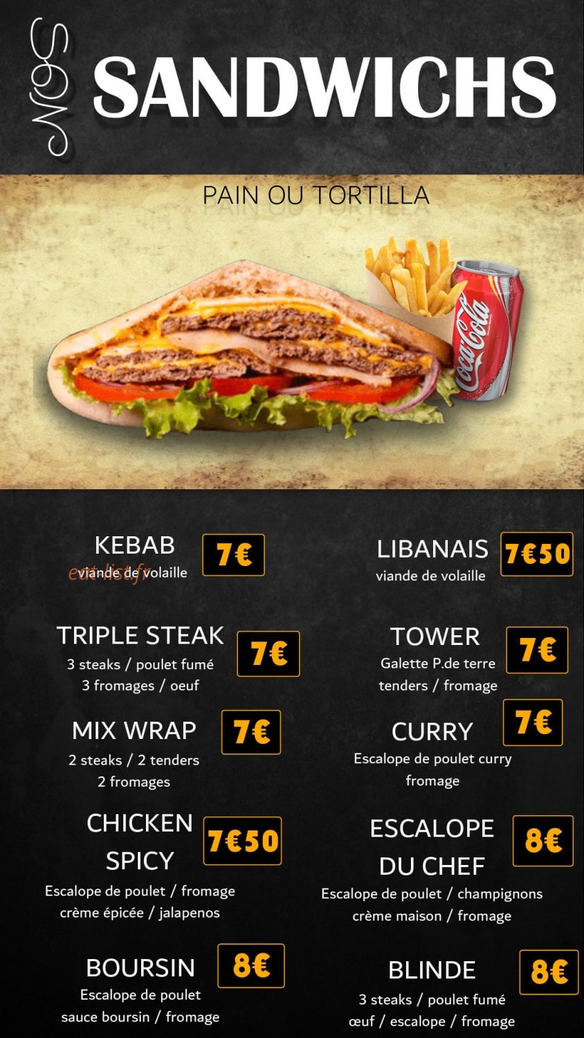 Sun Burger — carte page 4