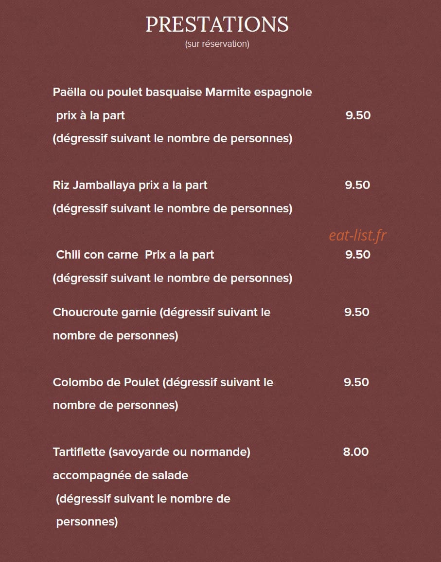 Saveurs et Traditions — carte page 1