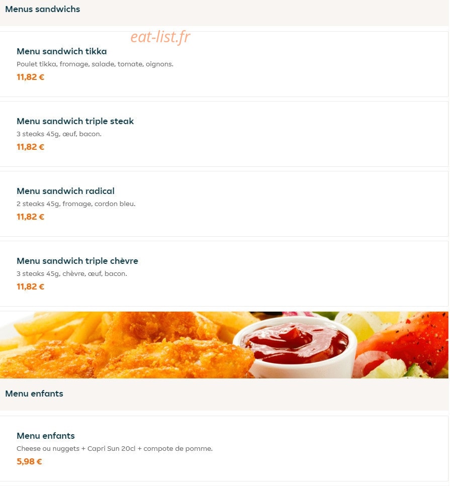 Eat Factory — carte page 3