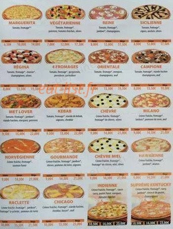 Pizza Crousty — carte page 1