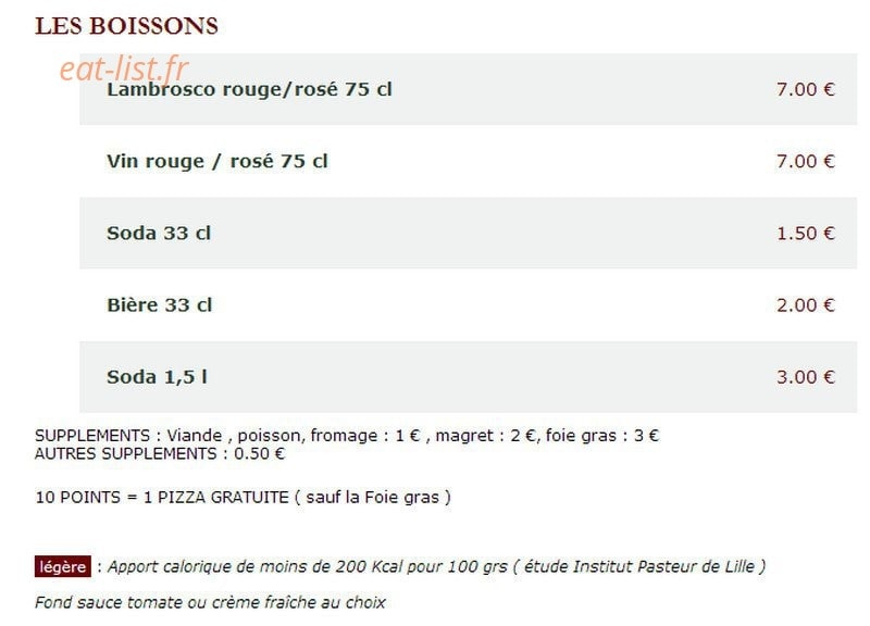 Le Kiosque à Pizzas — carte page 5