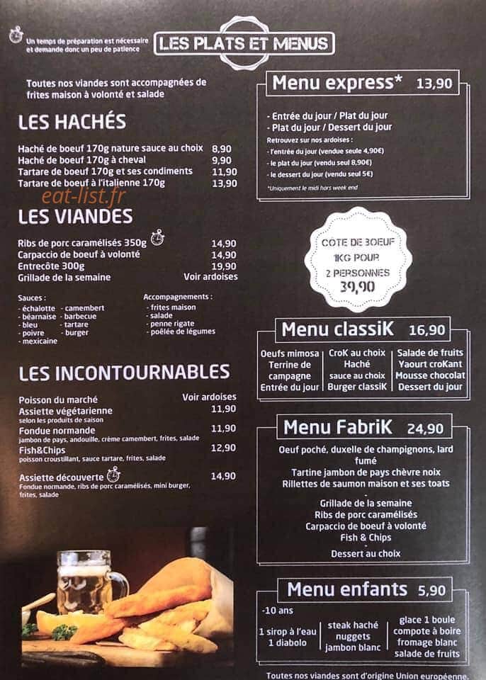 La Fabrik — carte page 3