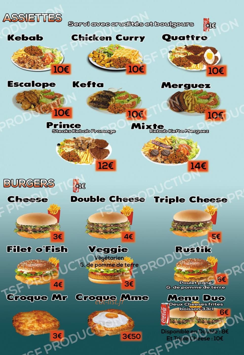 Palais Du Kebab — carte page 3