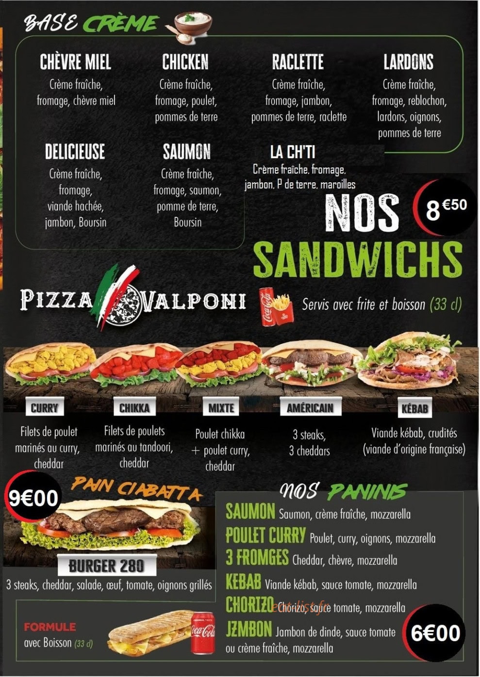 Pizza Valponi — carte page 4