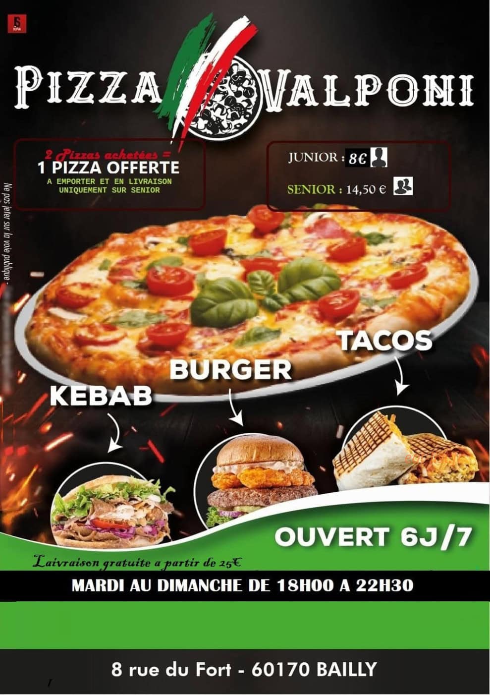 Pizza Valponi — carte page 1