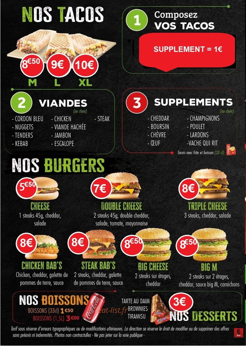 Pizza Valponi — carte page 2