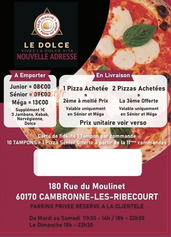 Le Dolce — carte page 1