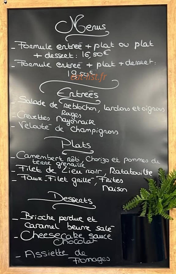 L’ardoise gourmande — carte page 1