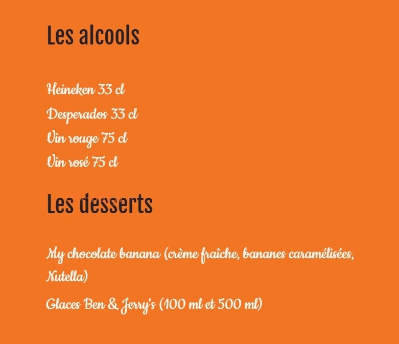 My Pizza — carte page 4