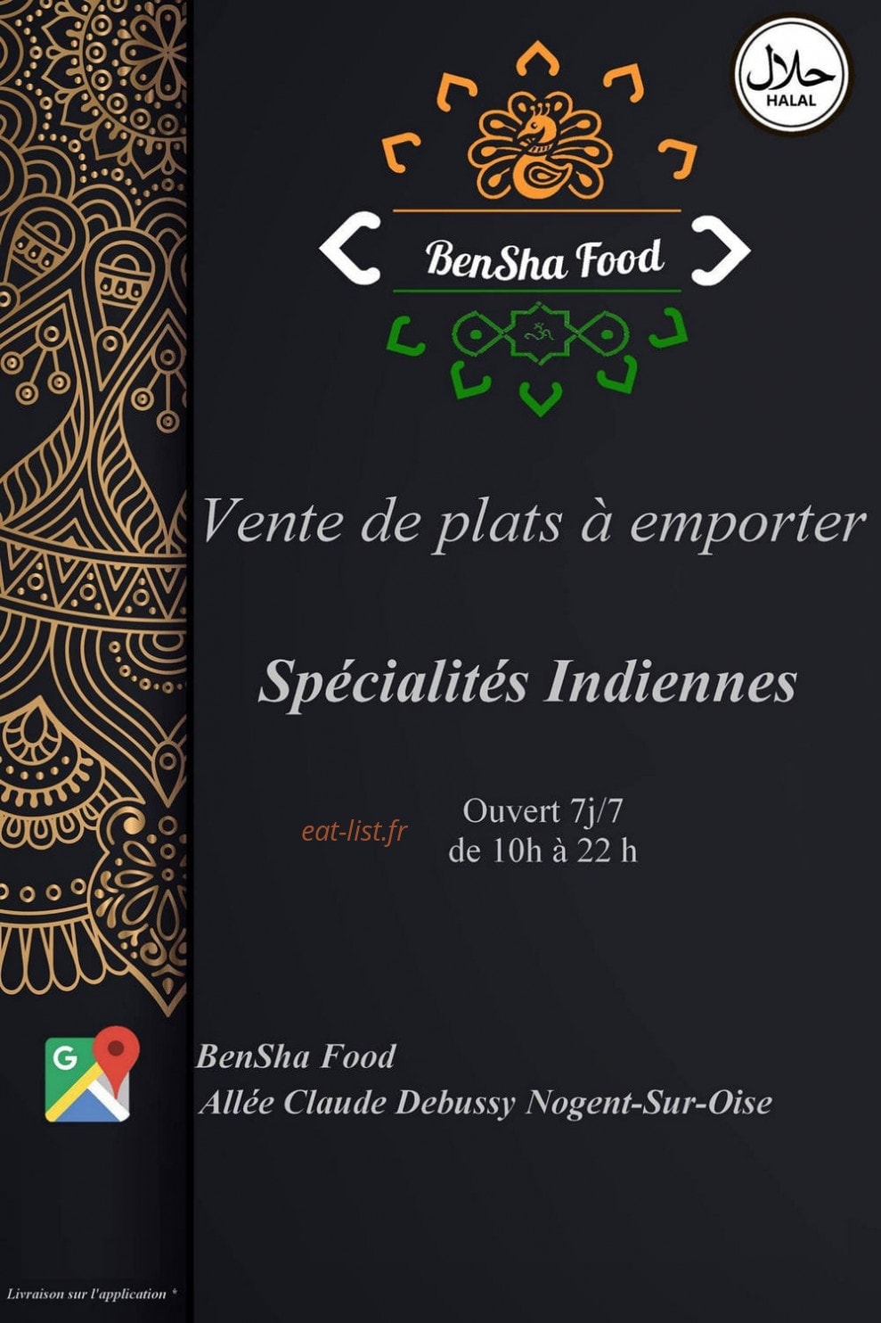 BenSha Food — carte page 1