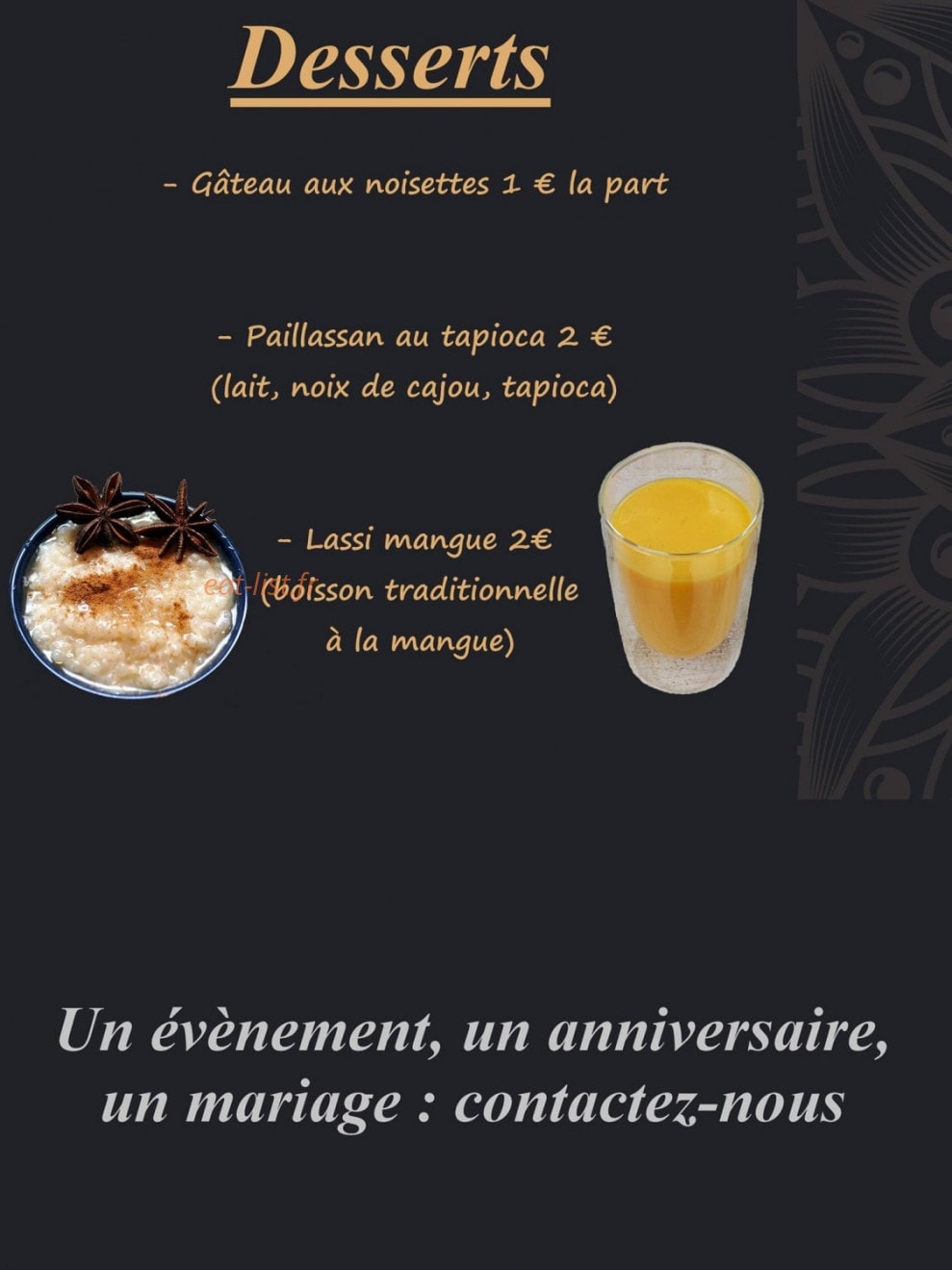 BenSha Food — carte page 4