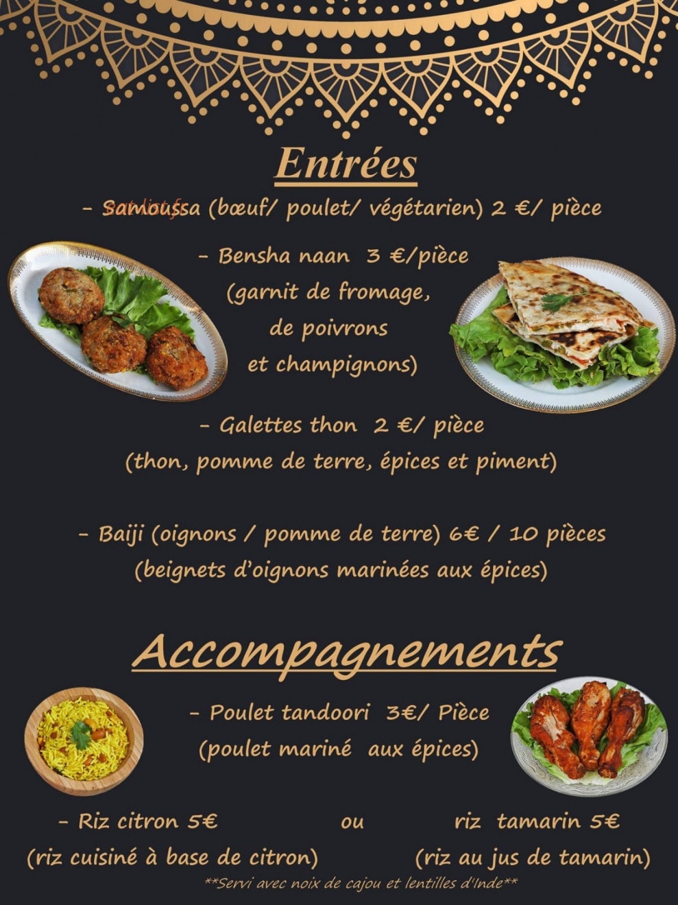 BenSha Food — carte page 2