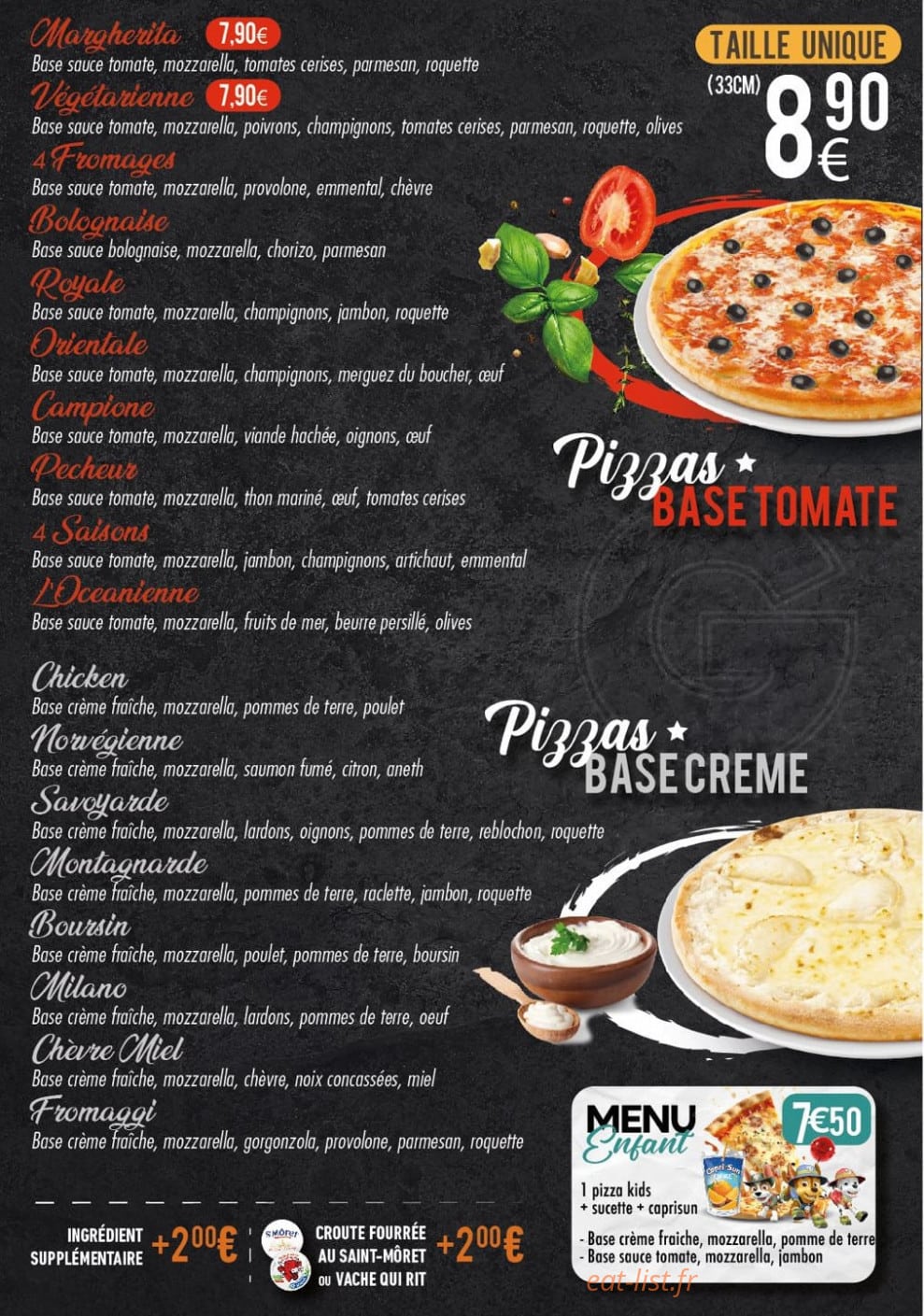 Gma Pizza — carte page 3