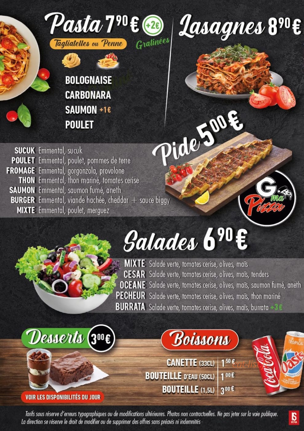 Gma Pizza — carte page 4