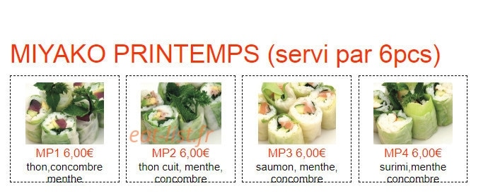 Miyako Sushi — carte page 11