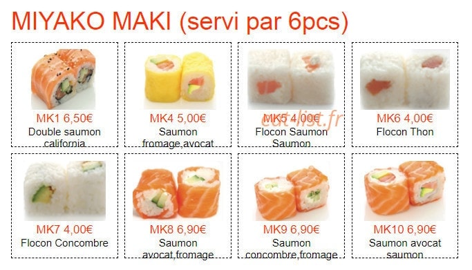 Miyako Sushi — carte page 10