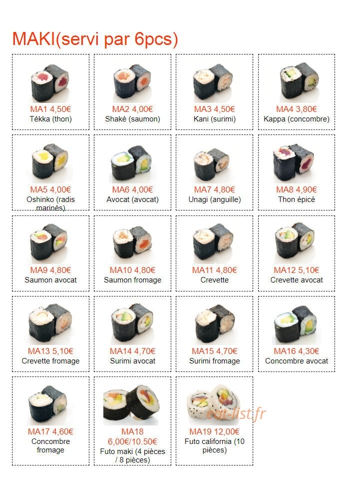 Miyako Sushi — carte page 7