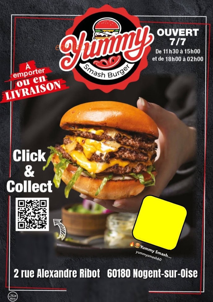 Yummy Smash Burger — carte page 1
