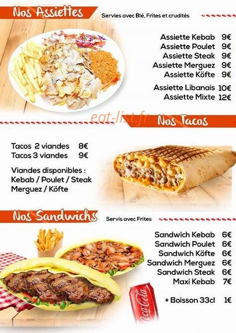 Sultan Kebab — carte page 3