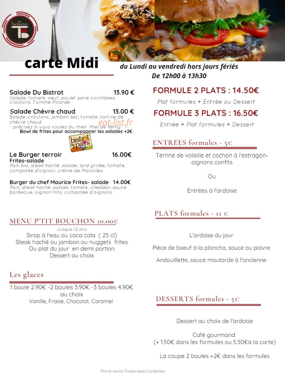 Le Tire Bouchon — carte page 1