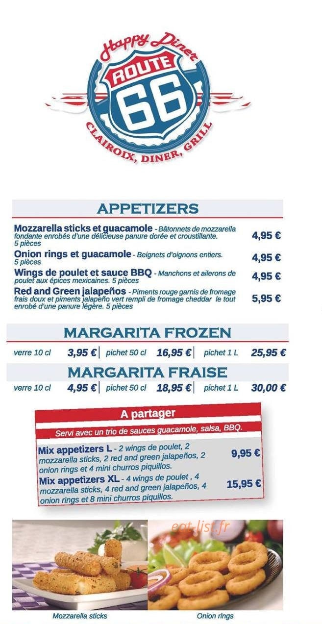 Happy Diner — carte page 1