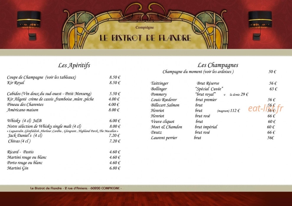 Bistrot de Flandre — carte page 7