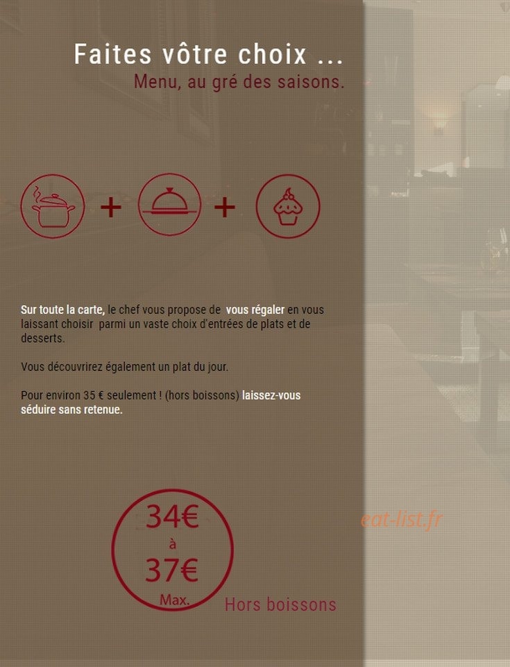 Bistrot du Chateau — carte page 1
