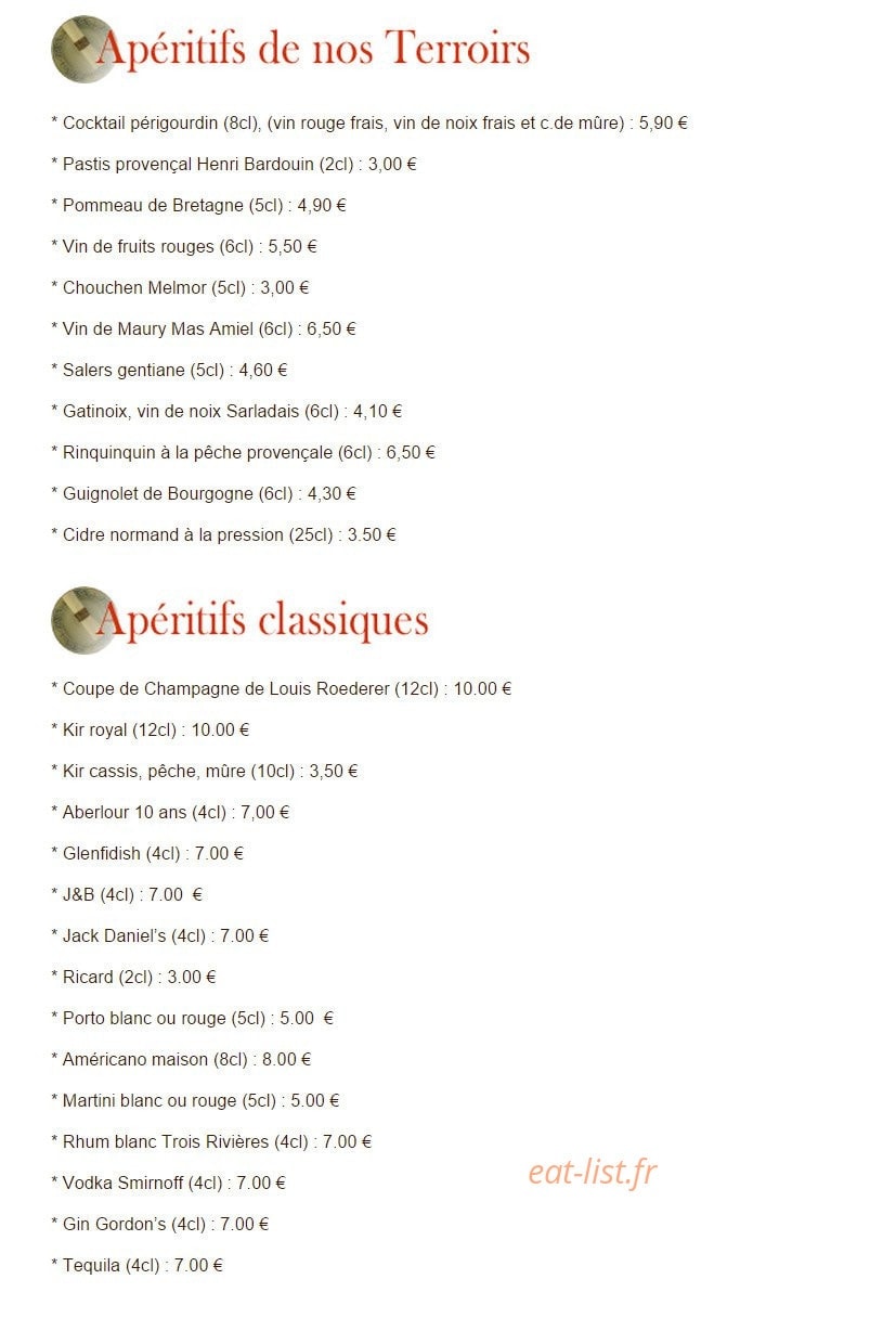 Bistrot du terroir — carte page 6