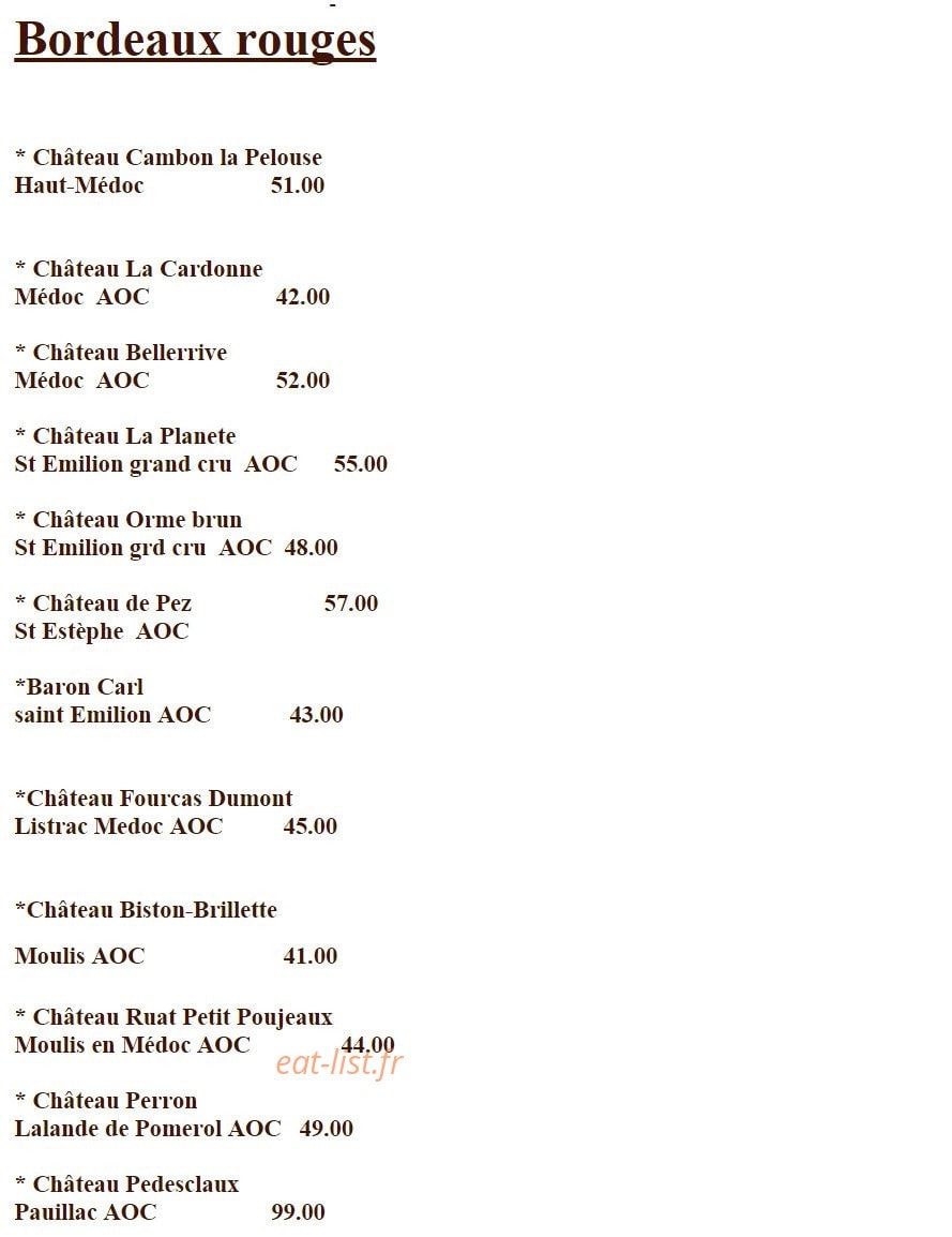 Bistrot du terroir — carte page 10