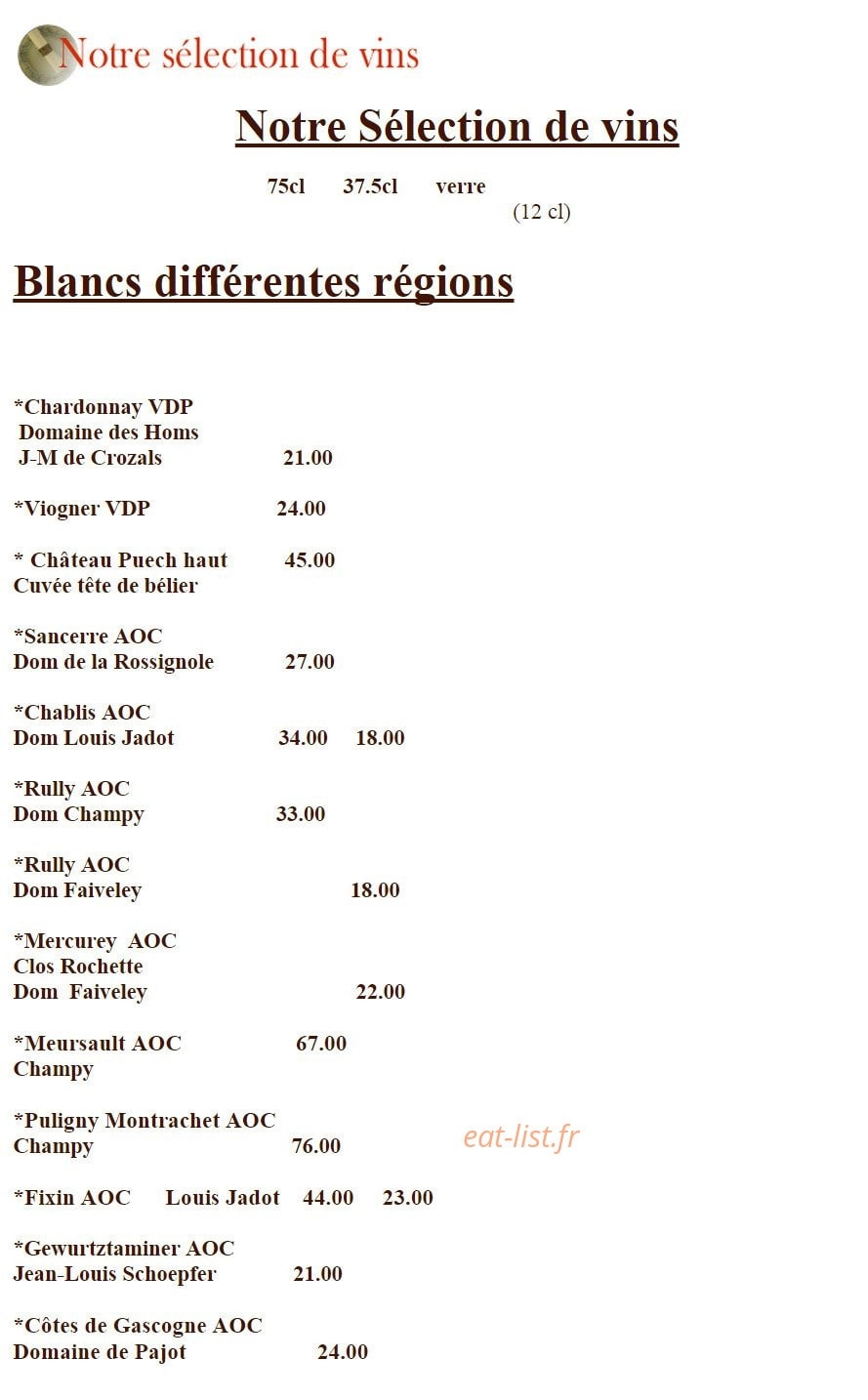 Bistrot du terroir — carte page 7