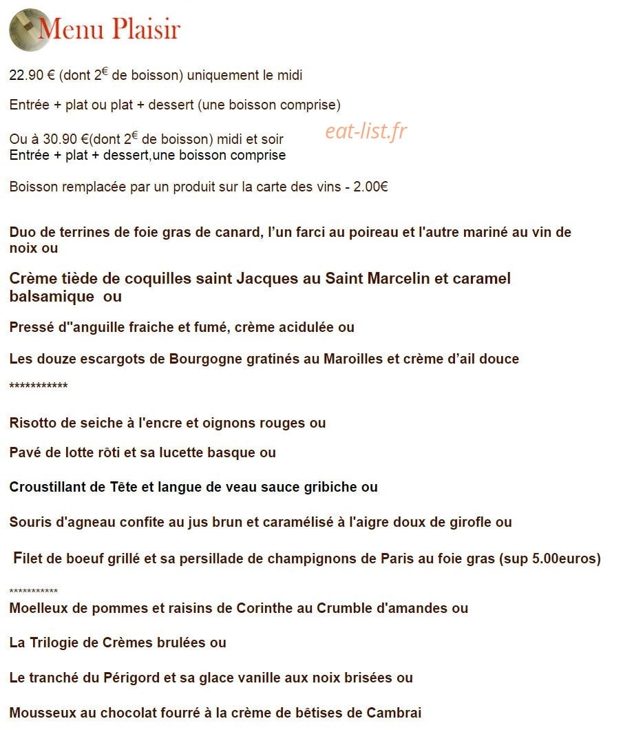 Bistrot du terroir — carte page 2