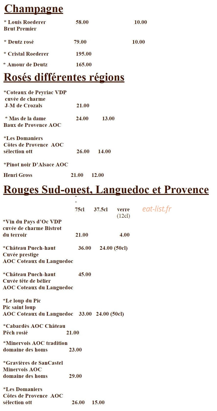 Bistrot du terroir — carte page 8