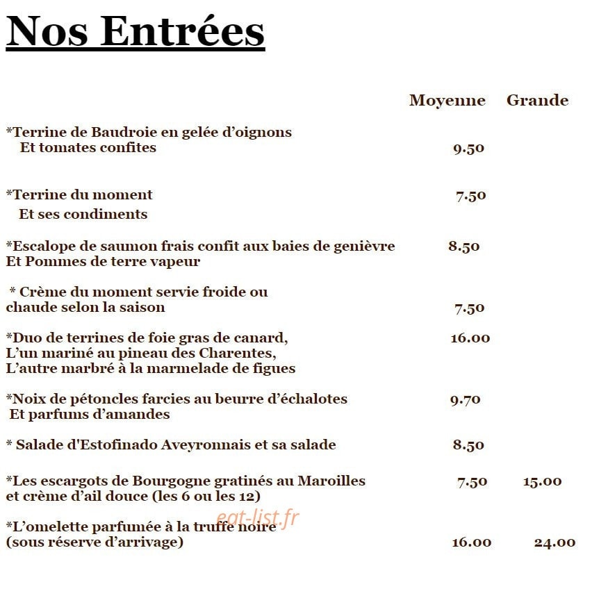 Bistrot du terroir — carte page 3