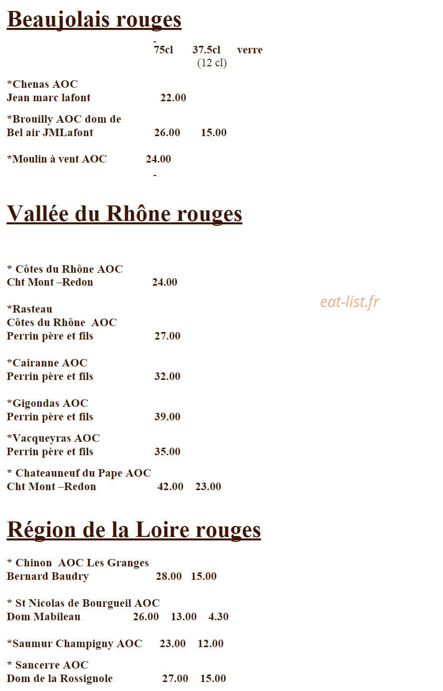 Bistrot du terroir — carte page 9