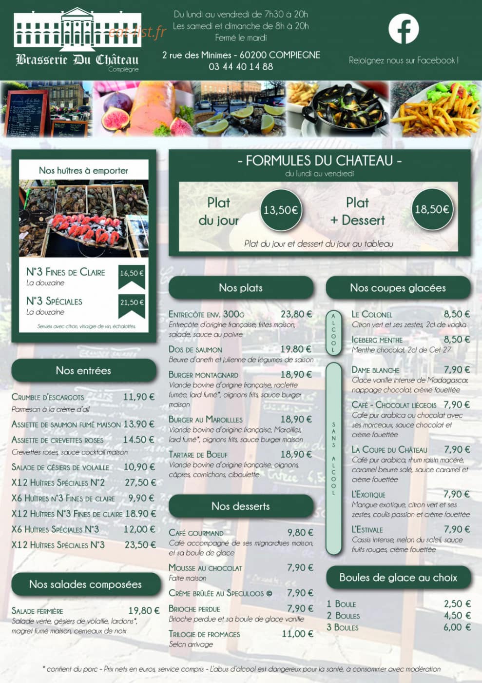 Brasserie du Château — carte page 1