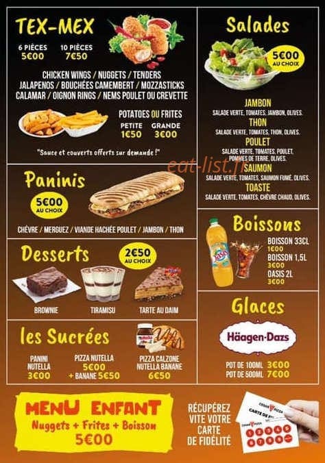 Cesar Pizza — carte page 2