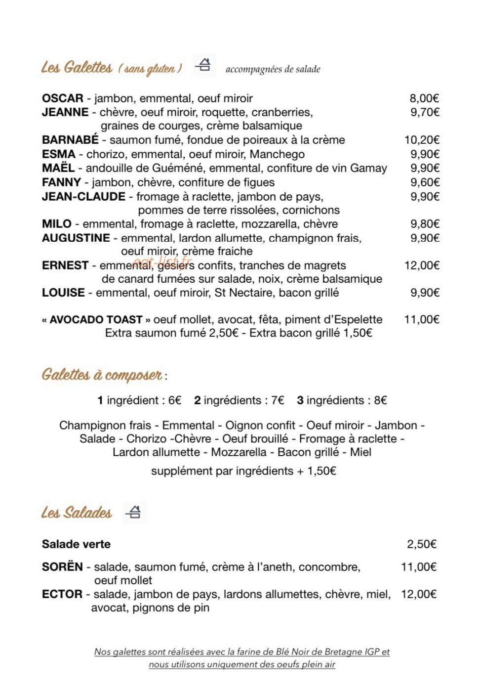 Crêperie Madame — carte page 4