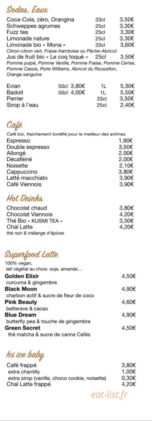 Crêperie Madame — carte page 2